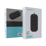 Porodo Blue 8 AC Power Strip - Black - Image 2