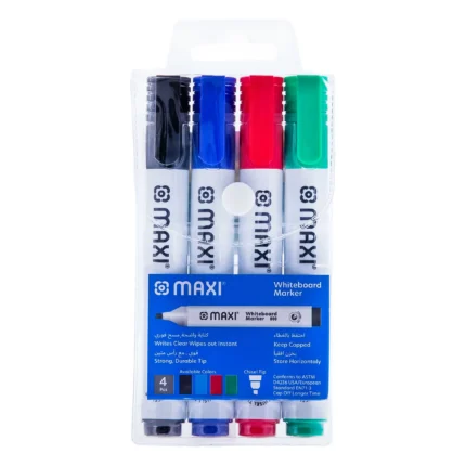 Maxi White Board Marker(4Pcs Black,Blue, Red,Green)