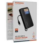 Porodo 4g Mifi Powerbank 10000mah With Type C Cable - Black