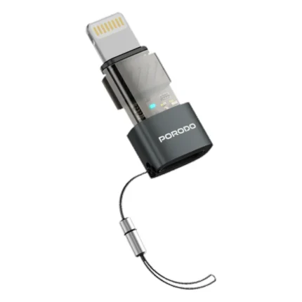 Porodo MiniLink Transparent OTG Adapter USB-C to Lightning - Grey