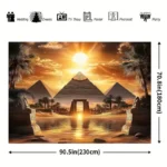 Egyptian-Themed Polyester Backdrop Banner 90.6/70.8 Inch