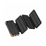 Porodo 20000Mah Solar Power Bank With 3 Detachable Panels & Torch Light - Black
