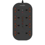 Porodo Blue 8 AC Power Strip - Black