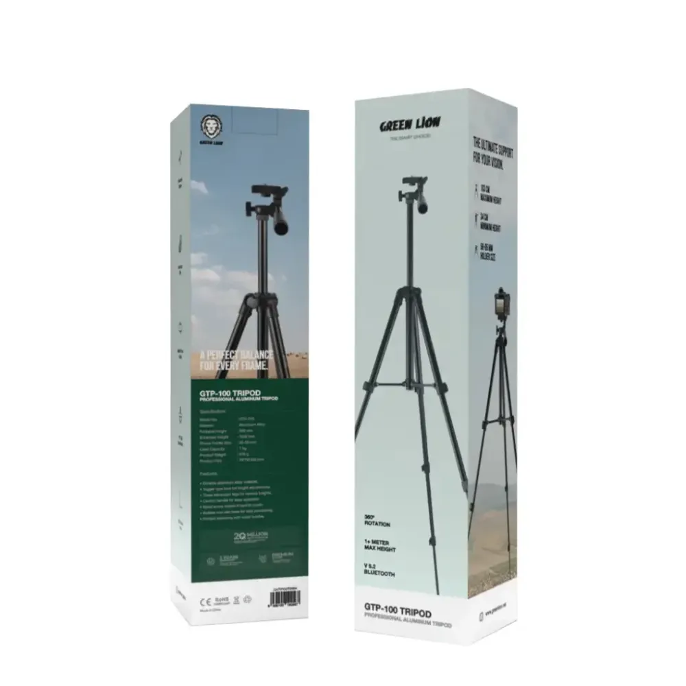 1a79de09-8899-4d91-b4ea-dffc012e2e20_output.webp Green Lion Gtp- 100 Tripod Professional Aluminum - Black - Image 1