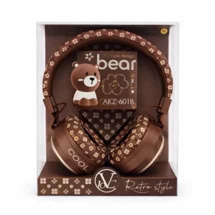 AKZ-601B Teddy Bear Wireless Headphones-Brown