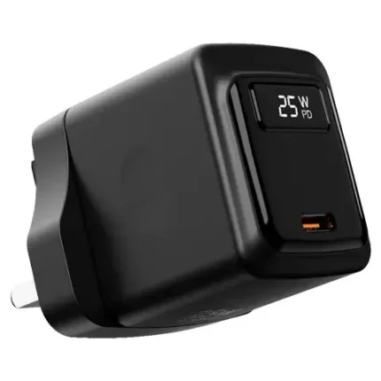 Porodo Gan 25W Usb- C Wall Charger Real- Time Power Display - Black