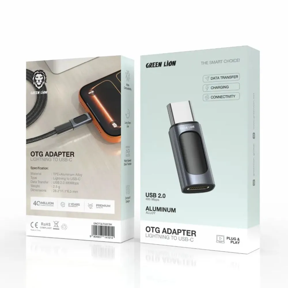 20aa18d7-c1eb-4c98-8f1e-dd7bdbf2712e_GNOTGLTG2CBK.webp Green Lion Otg Adapter Lightning To Usb-C Usb - Image 1