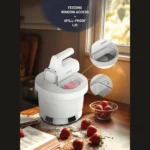 Porodo Lifestyle Spill-Proof Hand Mixer -White/Silver - Image 4