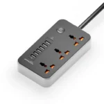 Porodo Blue Multi-Port Power Hub 2Usb-A|3 Type -C(3000W|6.6Ft 2M)