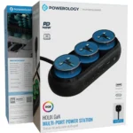 Powerology Holix Gan 3 In 1 160W 3 Uk Ac Socket With 5 Ports & Rgb Light - Gray
