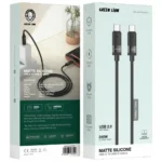 Green Lion Matte Silicone Usb-C To Usb-C Cable 240W 1M-Black