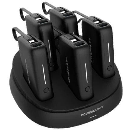 Powerology 5In1 Station 10000Mah Pd 50W Qc Power Bank - Black