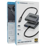 Powerology 4-In-1 USB-C Multi-Function Hub - Gray - Image 2