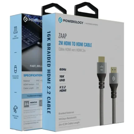Powerology Zaap 2M Hdmi To Hdmi Cable (2M- 6.5Ft Cable Length