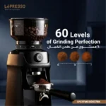 Lepresso Macinare Stainless Steel Burr Grinder - Black - Image 4