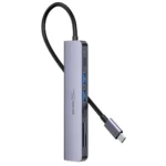 Porodo Blue 7 In 1 Hub HDMI 2XUSB-A 2XUSB-C SD MicroSD - Image 2