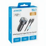 Anker 67W Powerful Triple-Port Car Charger With Usb Cable(67W,3-Port 3.3Ft. 1M)