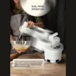 Porodo Lifestyle Spill-Proof Hand Mixer -White/Silver - Image 3