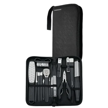Porodo Lifestyle 16-In-1 Portable Nail Clipper Set (Black)