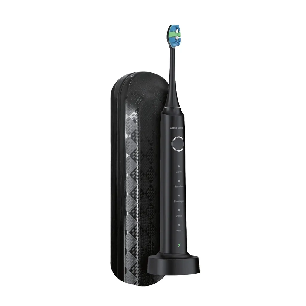 6881cf9e-47a0-40dd-bf56-c617362273e3_output.webp Green Lion Smart Brush Rechargeable Toothbrush - Black - Image 1