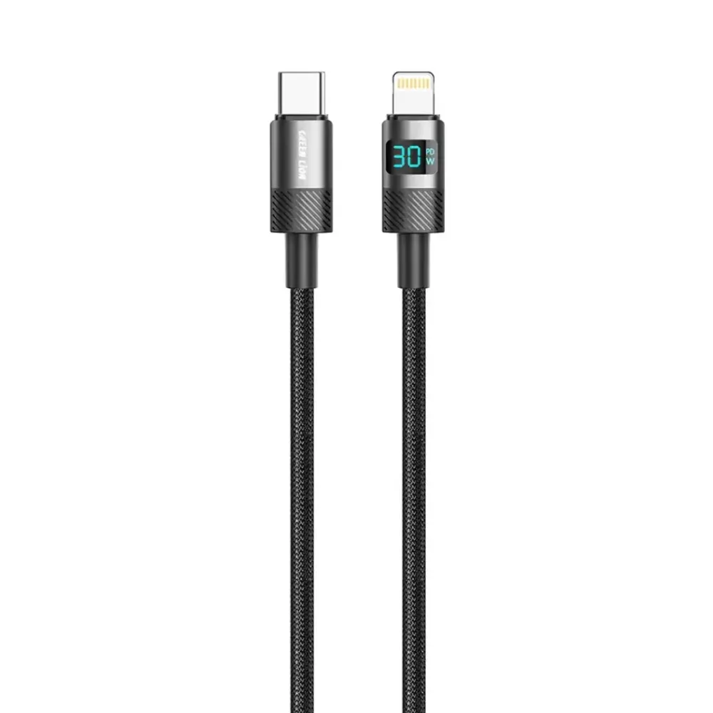 6ddd8f35-6329-4ba6-a34a-0676d0326ecf_output.webp Green Lion Led Braided Cable Usb-C To Lightning - Black (30W 10000 Bends - Image 1