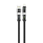 Green Lion 4 In 1 Led Braided Cable 60W - Black