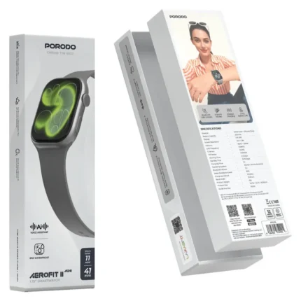 Porodo Aerofit Ii Smartwatch Series 11 Mini 41mmwith Silicone Strap - Silver