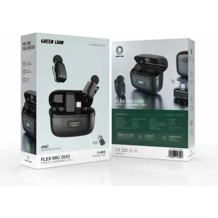 Green Lion Flex Mic Duo Type C To Lightning 2 In 1 - Black