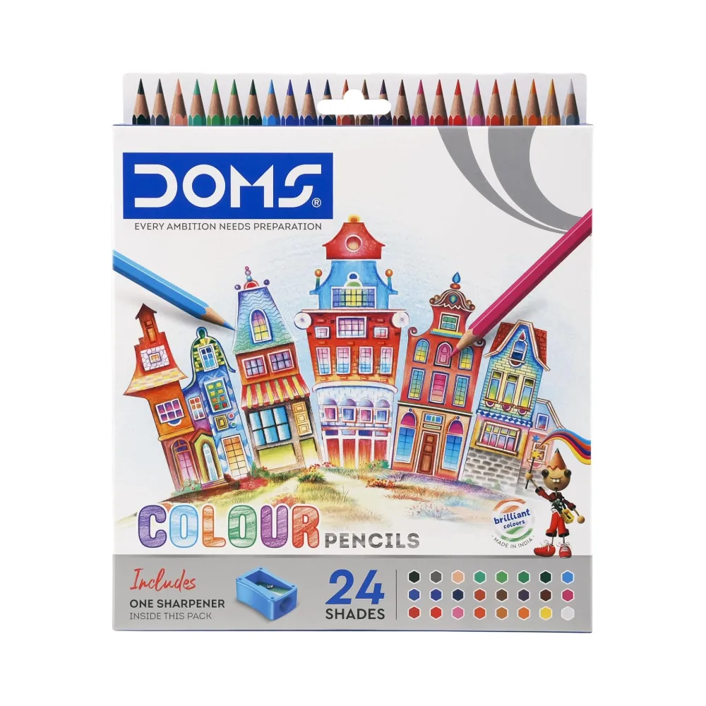7a30fcf4-c6b6-4fbd-8148-e1b380e69f66_output.webp Doms Color Pencils Shades 24Pcs - Assorted - Image 1