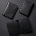 Leather Passport Book Cover-Black (Chrome Tan Pullup Leather)
