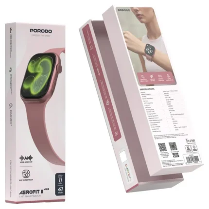Porodo Aerofit Ii Smartwatch Series 11 Mini 41mmwith Silicone Strap - Rose Gold