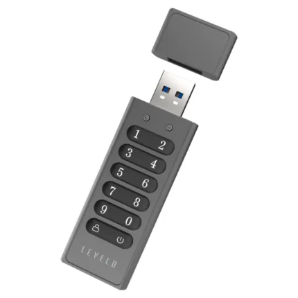 Levelo Lockvault Digital 128Gb Encrypted Usb Flash Drive - Gray