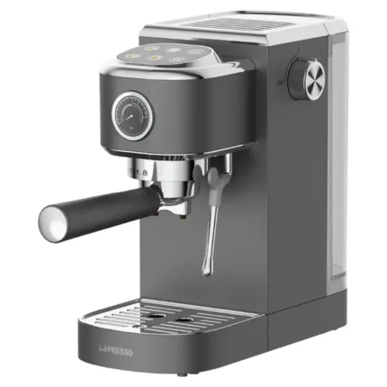 Hot & Cold Espresso Maker with Steam Wand and Pressure Gauge - Gray
