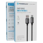 Powerology Zinco Series Usb- A To Usb- C(1M 3.2Ft)