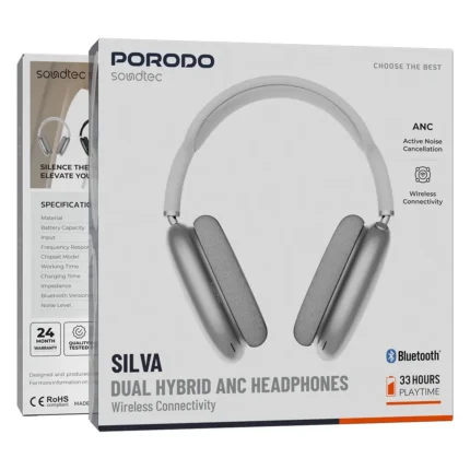 Porodo Soundtec Dual Hybrid Noise Cancellation Headphone With 400 Mah Battery
