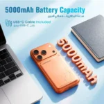 Powerology Spetelli 5000 Mah 15W Pd Type-C Magsafe Ultra Slim Powerbank - Orange - Image 4