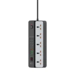 Porodo 3000W | 5AC Universal Power Strip With 9 USB Ports (6C + 3A) - Black