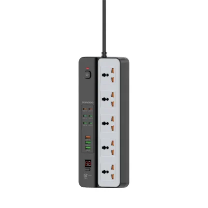 Porodo 3000W | 5AC Universal Power Strip With 9 USB Ports (6C + 3A) - Black
