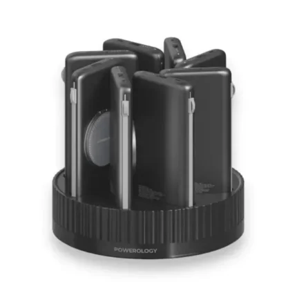 Powerology 8In1 Station 10000Mah Pd 120W Qc Wireless Power Bank - Black