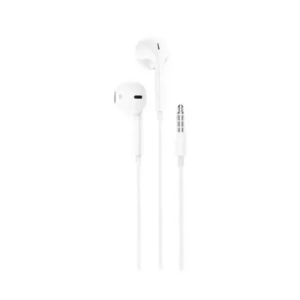 Green Lion Stereo Earphones 3.5Mm With Built-In Mic - White