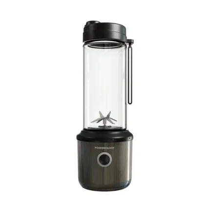 Powerology Press & Refresh Portable Blender 450Ml 2500Mah 6 Blades 126W - Black