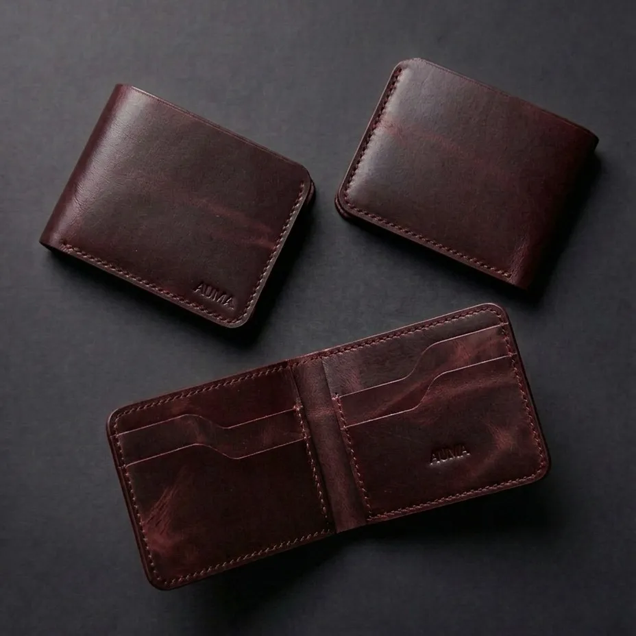 99204b5b-5fe5-4b36-aac9-b3d0d5d7a576_output.webp Leather Men'S Wallet-Red (Chrome Tan Pullup Leather) - Image 1