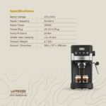 Lepresso Suprema Espresso Machine - Black - Image 5