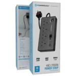 Powerology 4Ac|2990W Power Strip(Pd20W Qc18W 99H Timer