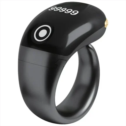 Smart Zikr Ring With Oled Display - Black