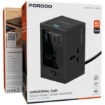 Porodo Cube Power Socket With Universal 4X Ac Plugs With 2C Gan 30W - Black