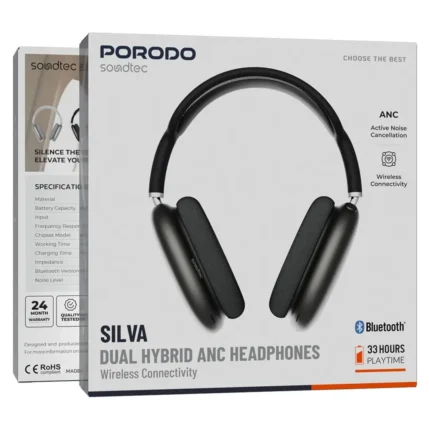 Porodo Soundtec Dual Hybrid Noise Cancellation Headphone With 400 Mah Battery