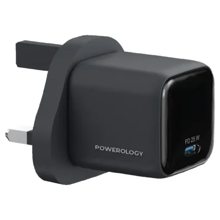 Powerology Volt- X 25W Mini Gan Wall Charger - Black