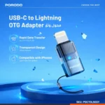 Porodo MiniLink Transparent OTG Adapter USB-C to Lightning - Grey - Image 4