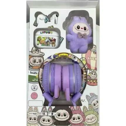 Bluetooth Handfree Labubu Combo Ah 9101-Purple